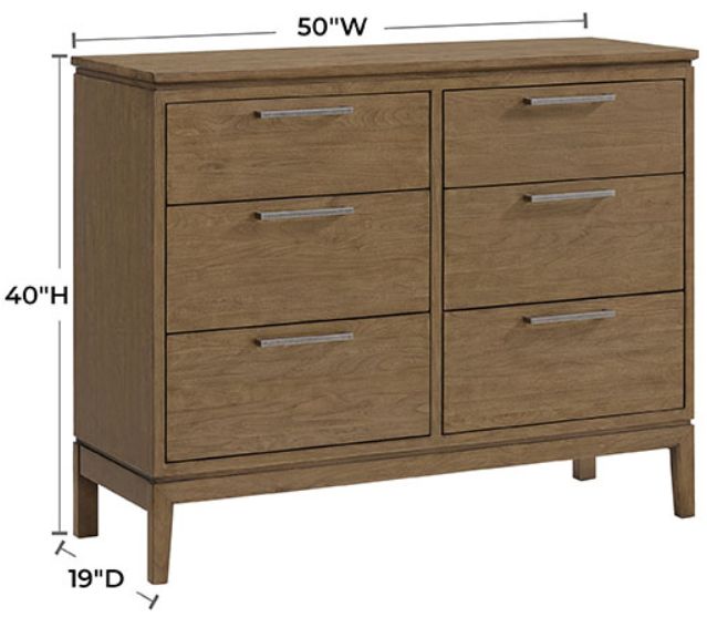 Whittier Wood® Furniture Bailey Nutmeg 50" Low Dresser-2