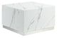 Mazin Furniture Astraia Faux Marble Small Cube Coffee Table with Brushed Nickel Base-0