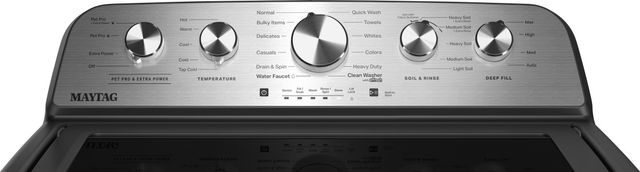Maytag® Volcano Black Top Load Washer & Gas Dryer Laundry Pair-3