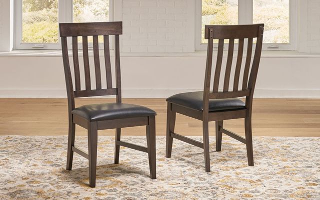 A-America® Bremerton Warm Gray Slatback Upholstered Dining Side Chair-1
