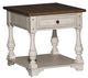 Liberty Furniture Morgan Creek Wirebrushed Tobacco End Table with Antique White Base-0