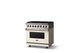 Viking® 5 Series 36" Pure White Pro Style Dual Fuel (NG) Range with Polished Chrome Trim-2