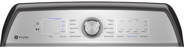 GE Profile™ Diamond Gray Top Load Washer & Gas Dryer Laundry Pair-5