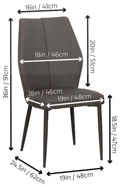 Cramco Marta Charcoal Gray/Matte Black Dining Side Chair-2