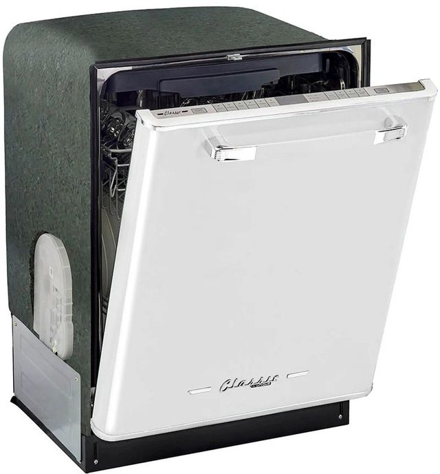 Unique® Appliances Classic Retro 24" Marshmallow White Built In Dishwasher-2