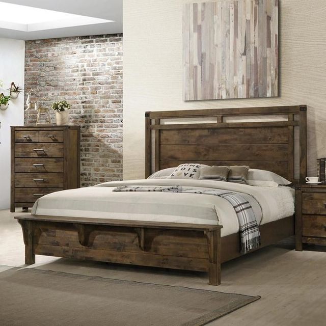 Crown Mark Curtis Rustic Brown Queen Bed Group-0
