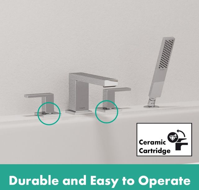 Hansgrohe Tecturis E Chrome 4-Hole Roman Tub Set with 1.75 Handshower-3