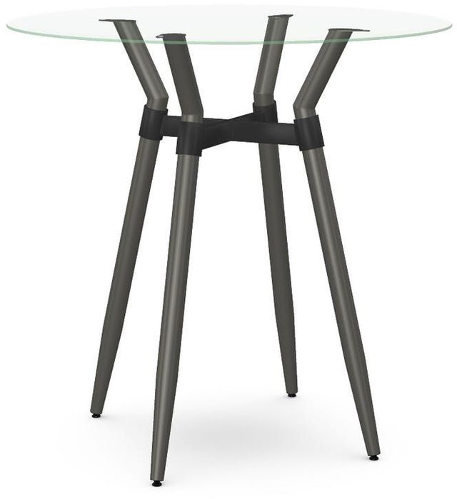 Amisco Link Clear Beveled Glass Round Bar Table-0