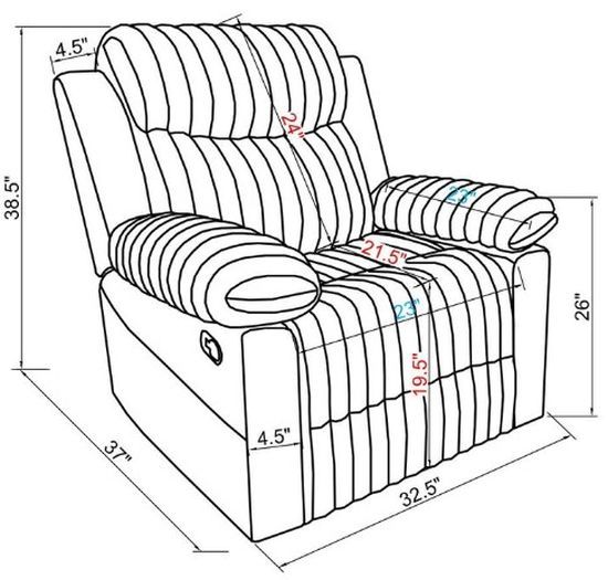 Global Furniture USA U6028 Gray Manual Glider Recliner-3