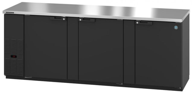 Hoshizaki Back Bar 96" 32.5 Cu. Ft. Black Vinyl Three Section Refrigerator-1