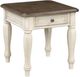 Bernards Linden Brown End Table with White Base-0