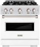 ZLINE Classic 30" Satin Stainless Steel Pro Style Dual Fuel Range with White Matte Door-0
