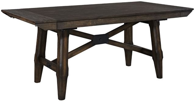 Liberty Furniture Double Bridge 7-Piece Dark Chestnut/Gray Optional Trestle Dining Set-2