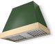 La Cornue CornuFé Euclid 36" Brands Hatch Green Wall Mounted Range Hood with Polished Brass Trim-0