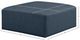 Meridian Furniture Cube Navy Vegan Leather Ottoman-2