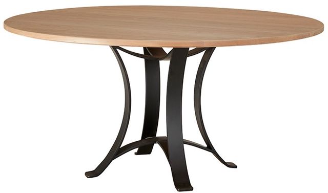 Artisan & Post by Vaughan-Bassett Crafted Cherry Dining by Ben & Erin Napier Bleached Cherry 60" Round Table with Black Base-0