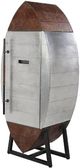 ACME Furniture Brancaster Aluminim/Retro Brown Leather Wine Cooler Cabinet-4