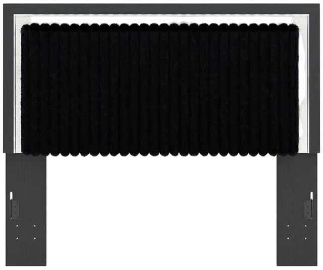 Signature Design by Ashley® Birmonton Black Queen Upholstered Panel Headboard-1