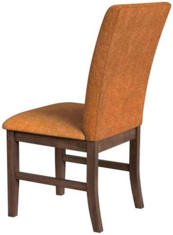 Elements International Santa Barbara Orange/Walnut Dining Chair-4
