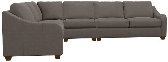 La-Z-Boy® Charlie Greystone Leather Sectional with Custom Layout Options-2