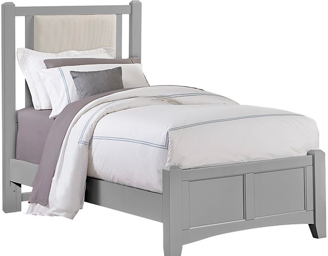Vaughan-Bassett Bonanza Gray/Linen Twin Upholstered Panel Bed-0