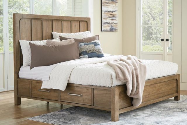 Signature Design by Ashley® Cabalynn Light Brown Queen Storage Panel Bed-7