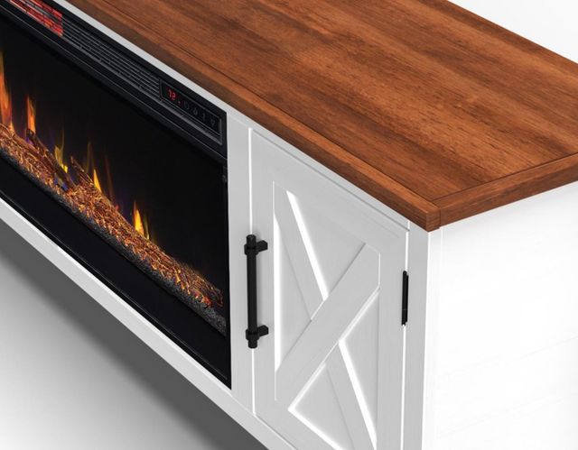 Legends Home RealCozy Liberty Bourbon/Jasmine White 78" Fireplace Console-3