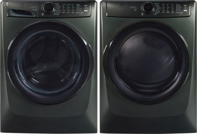 Electrolux® Alpine Green Front Load Washer & Electric Dryer Laundry Pair Front view of the Electrolux® Alpine Green Front Load Washer & Electric Dryer Laundry Pair