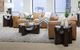 Magnussen Home® Beckham Glass Top Round End Table with Rustic Tavern Base-1