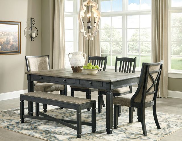 Signature Design by Ashley® Tyler Creek 2-Piece Black/Grayish Brown Upholstered Dining Side Chair-5