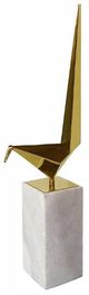 A & B Home Gold/White Close to You Large Marble Base Accent Statuary-1