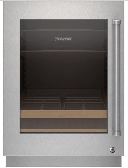 Sub-Zero® Designer Stainless Steel Left Hinge Undercounter Wine Cooler Glass Door Panel with Lock-0