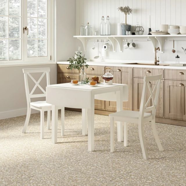 Jofran Inc. Eastern Tides Brushed White Drop Leaf Dining Table-1