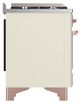 Ilve® Majestic III 36" Antique White Pro Style Dual Fuel Liquid Propane Range with Triple Glass Door and Copper Trim-4