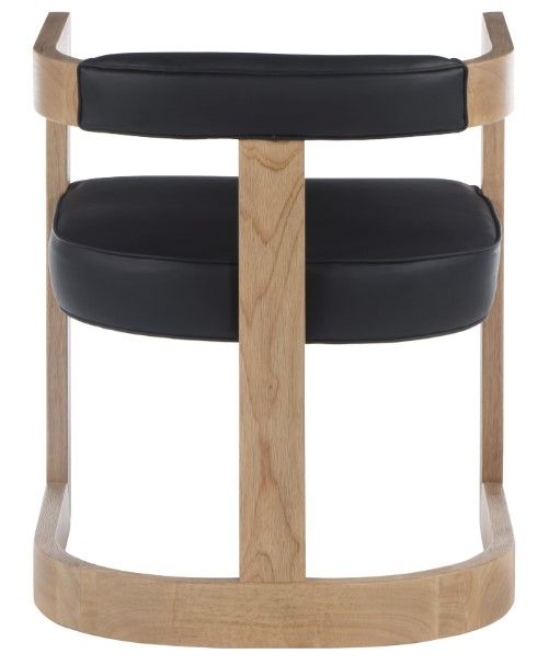 Meridian Furniture Manchester Black/Natural Vegan Leather Dining Arm Chair-3