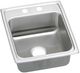 Elkay Lustertone® Classic Lustrous Satin Stainless Steel 17" x 20" x 5" 2-Hole Single Bowl Drop-in ADA Sink with Quick-clip-0