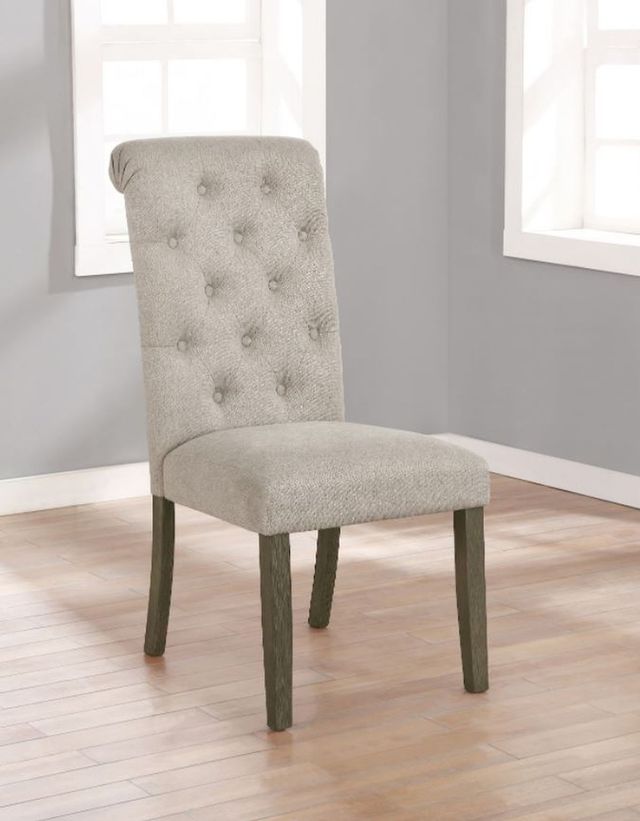 Coaster® Balboa 2-Piece Rustic Brown/Beige Tufted Back Side Chairs-3