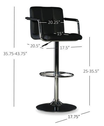 Powell® Boyd Black/Chrome Adjustable Gas Lift Bar Stool -2