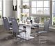 Mazin Furniture Felix Marble Glass Top Dining Table with White Base -4