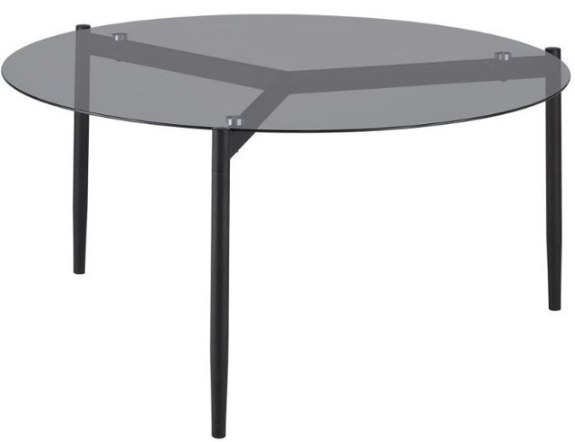Coaster® Rosalie 2-Piece Tempered Smoke Glass Top Occasional Table with Sandy Black Base Set-2