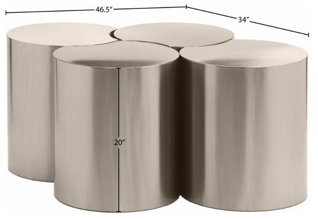 Meridian Furniture Dimple 4-Piece Silver 20" Modular Nesting Coffee Table Set-3