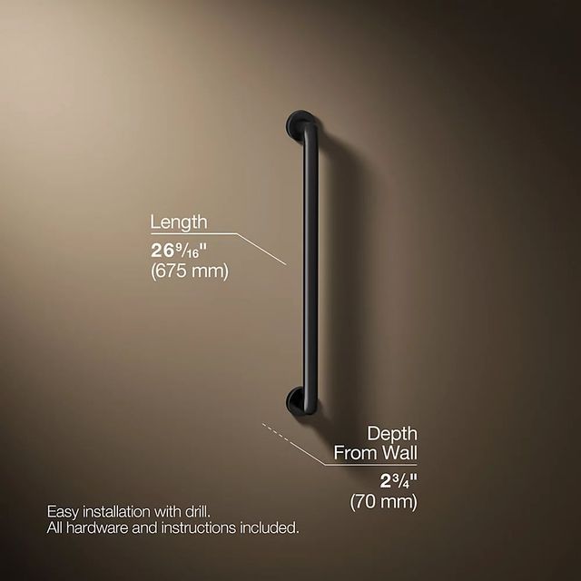 KOHLER® Kumin™ Matte Black 24" Grab Bar-2