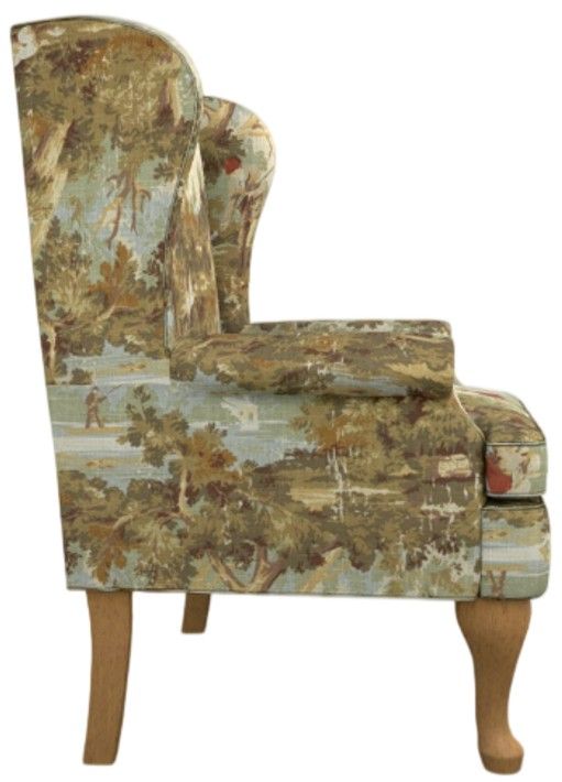 Best® Home Furnishings Customizable Sylvia 35'' Wing Back Chair with Honey Birch Legs-2