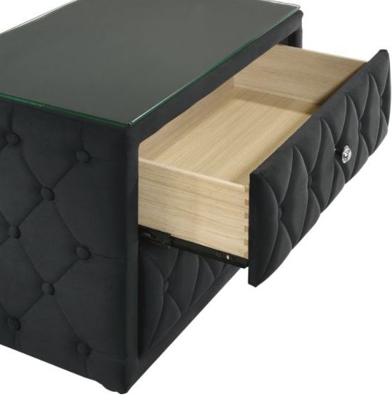 Crown Mark Josephine Black Nightstand-2