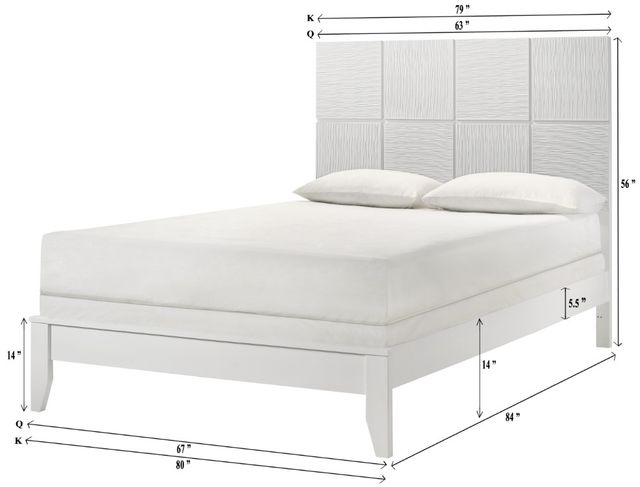 Crown Mark Denker White King Panel Bed-2