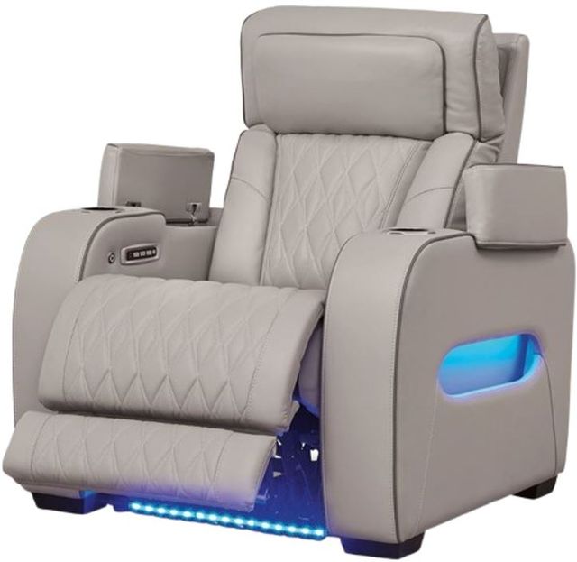 Signature Design by Ashley® Boyington Gray Power Recliner with Adjustable Headrest-3