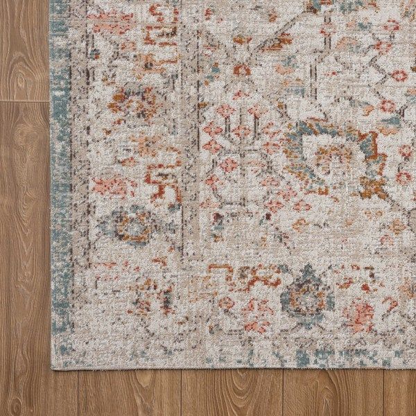 LR Home Antiquity Beige/Cream 5'x8' Area Rug-1