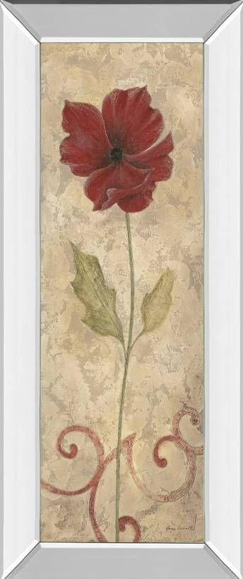 Classy Art Red Flower II Mirror Framed Wall Art-0
