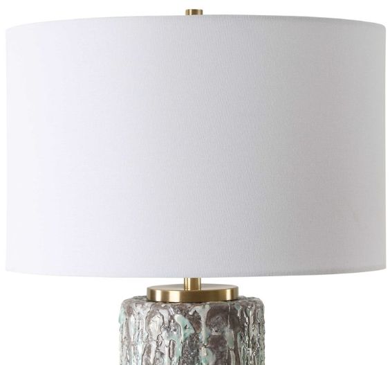 Uttermost® Meltdown Ivory Teal Table Lamp-4