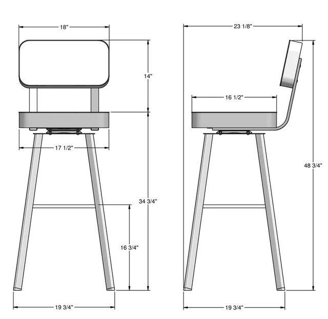 Amisco Customizable Brixton Swivel Spectator Stool-1